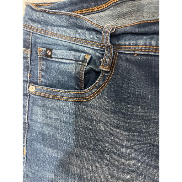 Curve Appeal Cropped Jeans Size 12/31 Blue Denim Raw Hem Stretch - Picture 13 of 15